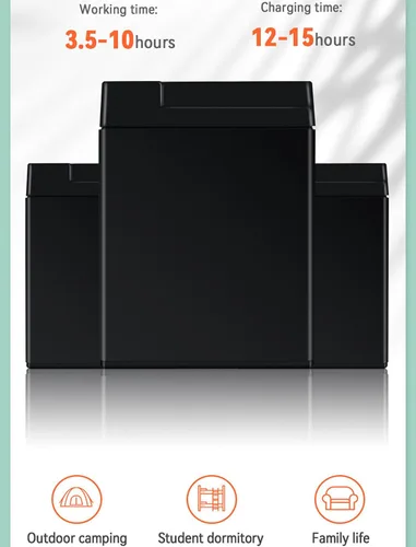 Vista 8 de AC DC 16 pulgadas 5 aspas energía eléctrica recargable panel solar energía solar ventilador recargable, con panel solar de 10 W