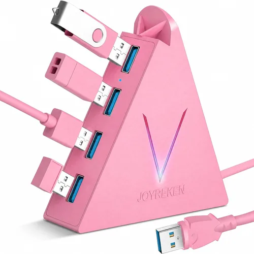 Vista 12 de FlyingVHUB Hub USB 3.0 de 4 puertos, torre concentrador USB con cable extendido de 2 pies, divisor USB para laptop, PC, PS4, PS5, Xbox, mouse