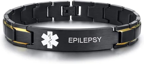 Vista 30 de VNOX Pulsera ajustable de acero inoxidable cepillado de 2 tonos con grabado personalizado gratis, identificación de alerta médica, unisex