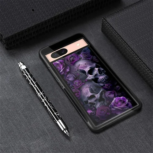 Vista 1590 de Compatible con Google Pixel 4A 5G Mobile Case Creative Acrylic Panel trasero Silicona Protección Grip especialmente diseñado para Google Pixel 4A 5G