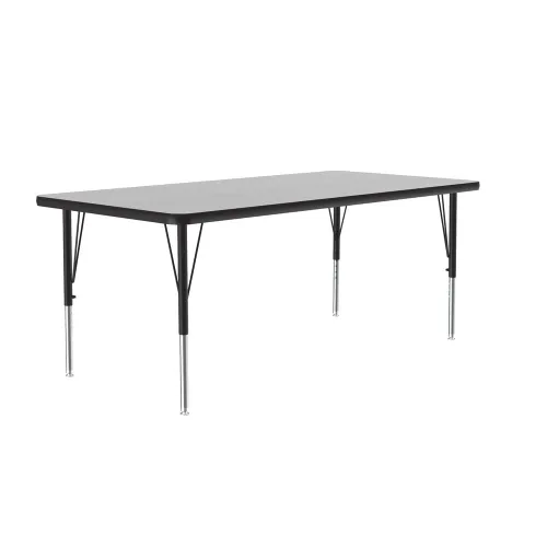 Vista 10 de Correll - Mesa de actividades rectangular Econoline de 30 x 60 pulgadas, parte superior de melamina de granito gris, altura ajustable