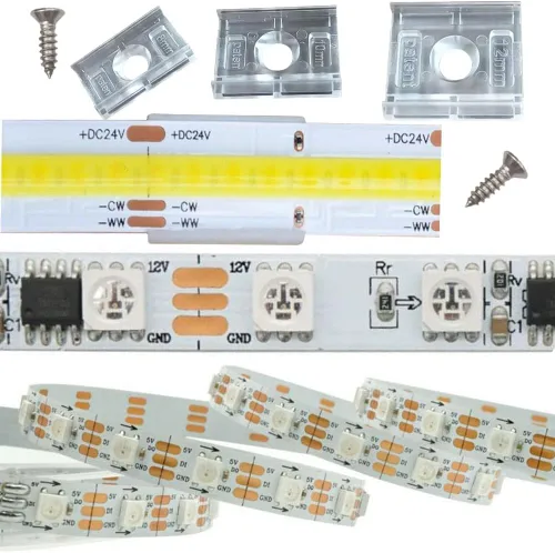 Vista 3 de XXHong - 100 clips + 100 tornillos de 8 a 0.472 in de ancho, clip de fijación de luz LED transparente, clip de montaje, tornillos fijos, adecuado