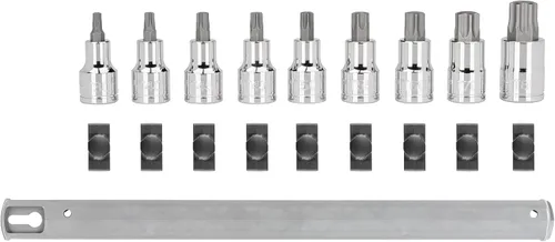 Vista 4 de TEKTON Juego de dados Torx de 1/2 pulgada con riel, 9 piezas (T30 - T80) SHB92107