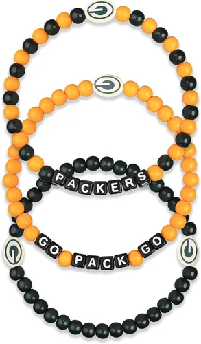 Vista 7 de FOCO NFL unisex-adult NFL Team Logo Officially Licensed 3-Pack Beaded Friendship Bracelets