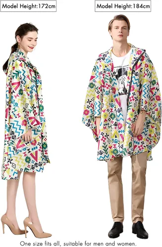 Vista 6 de Anyoo Poncho de lluvia impermeable ligero reutilizable senderismo chaqueta con capucha para actividades al aire libre