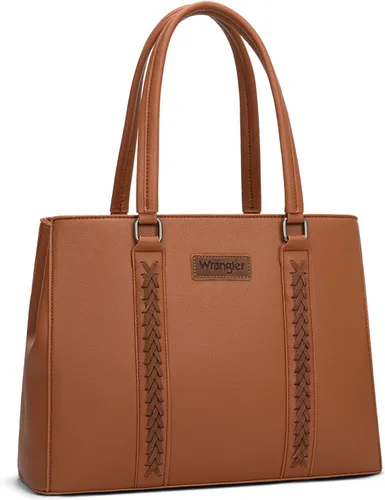 Vista 13 de Bolso de Mano de Doble Compartimento Wrangler para Mujer con Costura a Mano Negro