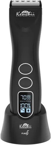 Vista 9 de Kenchii Flash 5 Dog Grooming Clipper, Wolf Edition Black, Cordless Negro