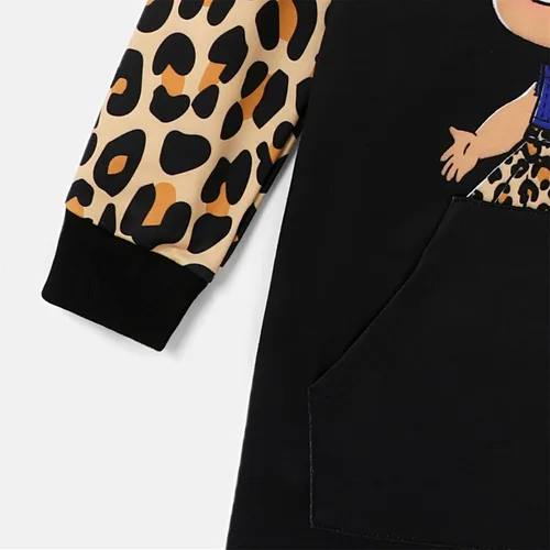 Vista 4 de L.O.L. Surprise! Sudaderas con capucha para niñas, jóvenes, niños, leopardo, sudadera con capucha de manga larga, bolsillo