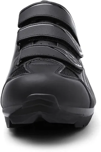 Vista 6 de Zapatos de ciclismo para hombre con 3 correas, zapatos de carreras para ciclismo de montaña para interiores y exteriores, compatibles con sistemas