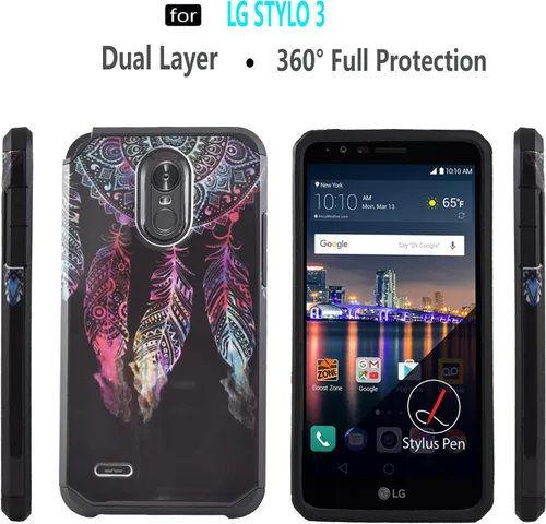 Vista 3 de LG Stylo 3 Caso, starshop [Slim Armor] Hybrid Dual Capas Rugged Impact Avanzado Armor carcasa de silicona suave