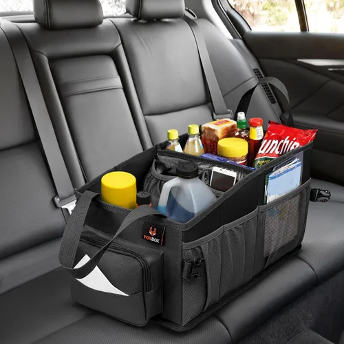 Vista 9 de FoxBox Organizador de asiento de coche y maletero, almacenamiento de asiento delantero o trasero de SUV, piso del pasajero, organización debajo