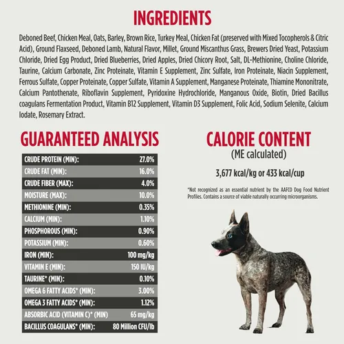 Vista 4 de Nulo Frontrunner - Alimento seco para perros, receta de carne de res alta en proteínas, cebada y cordero, croquetas naturales con granos antiguos