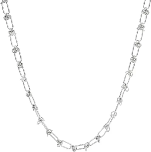 Vista 30 de Collar minimalista con cadena irregular Y2k para uso diario, versátil, joyería de moda para mujer, plata Dorado-1