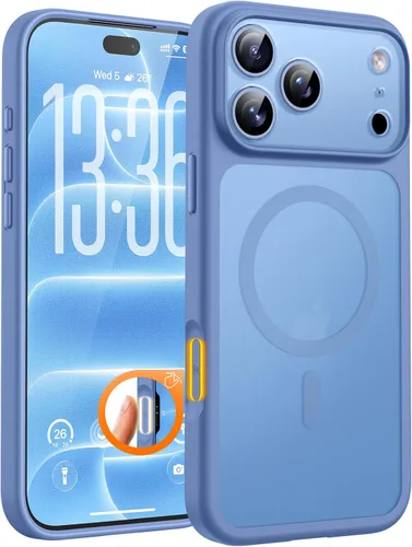 Vista 868 de TOCOL Funda magnética 3 en 1 para iPhone 15 Pro, mejorada [protección completa de cámara] con 2 protectores de pantalla, compatible con MagSafe Gris