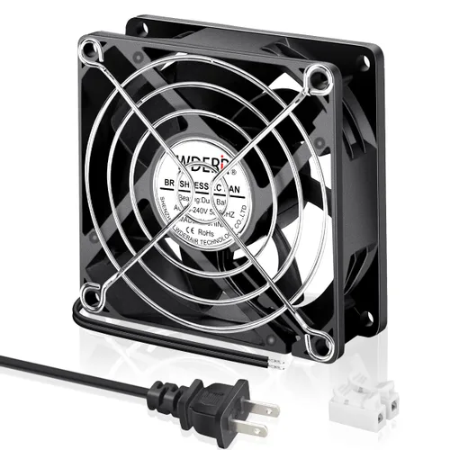 Vista 4 de EC Ventilador axial AC 110V 115V 120V 220V 240V Ventilador de computadora con enchufe de CA Ventilador de refrigeración sin escobillas