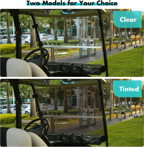 Vista 5 de 10L0L Parabrisas plegable para carrito de golf para Club Car Precedent 2004 en adelante, Tempo y modelos posteriores 2017 en adelante, resistente a