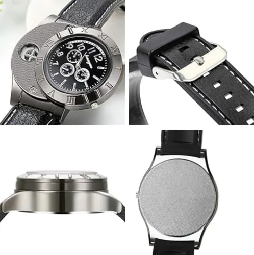 Vista 11 de Mens Military Watch Cigarette Electric Lighter with USB Rechargeable Quartz Wristwatch