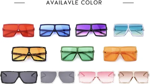 Vista 3 de W&Y YING - Gafas de sol cuadradas de gran tamaño para mujer
