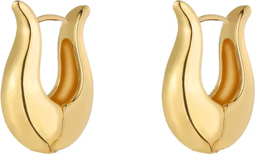 Vista 7 de Wgoud Juego de 6 pares de aretes de aro de oro para mujer, chapados en oro de 14 quilates, hipoalergénicos, ligeros, gruesos, abiertos, joyería