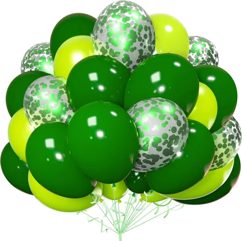 Vista 10 de AULE Globos de látex metálicos dorados y blancos de alta calidad, paquete de 60 globos de confeti de 12 pulgadas y oro negro con cintas doradas