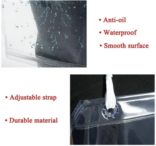 Vista 4 de Delantal unisex de 47 x 27.5 pulgadas resistente al agua de PVC transparente hecho de vinilo