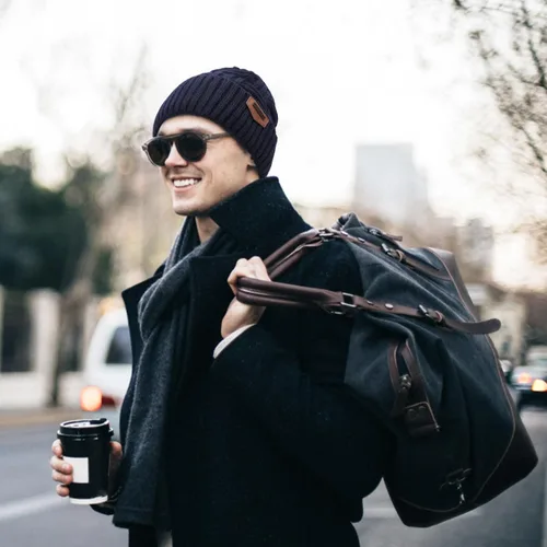 Vista 30 de Loritta Gorro de invierno cálido de punto grueso y holgado para hombre