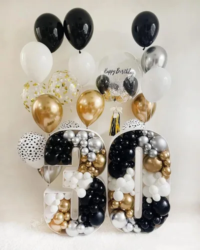 Vista 3 de FOTIOMRG 120 globos negros de 5 pulgadas, pequeños globos de látex para fiesta, calidad de helio para cumpleaños, graduación, baby shower, día