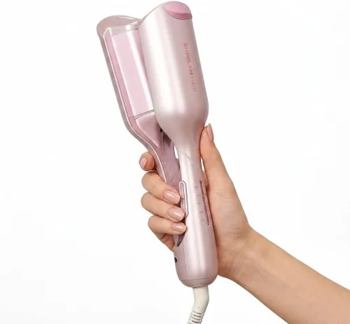 Vista 11 de SHEGLAM Ondulador de cabello ondulado de playa (rosa, 0.75 pulgadas)