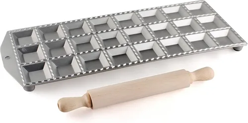 Vista 2 de Paderno World Cuisine Máquina de ravioles de 24 piezas con rodillo, gris