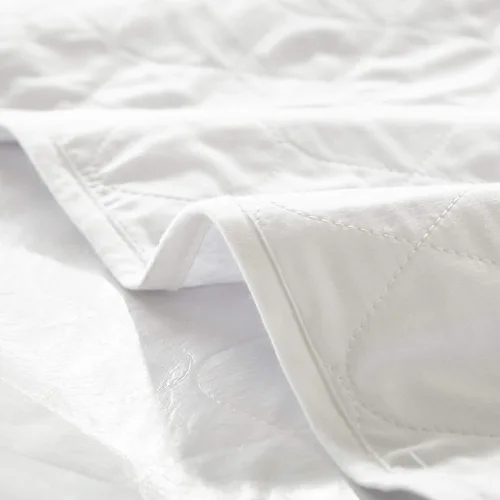 Vista 6 de Protector de colchón acolchado ajustable impermeable con capa de relleno altamente absorbente, 100% mezcla de algodón suave, transpirable, bolsillo