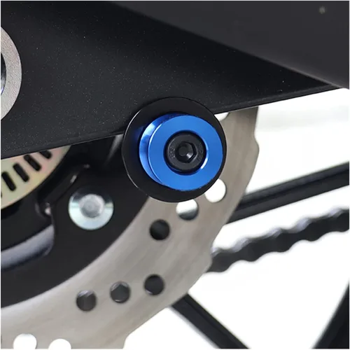 Vista 3 de Carretes de basculante CNC de 0.236 in con tornillos deslizantes y llavero de insignia de bordado para Yamaha Tracer900 700 GT Tracer 9/ 7 GT MT09