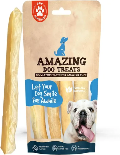 Vista 9 de Amazing Dog Treats Pequeña barra de colágeno – (6 pulgadas – 8 unidades) – Rollos de mejillas de carne de res de colágeno para perros – Palitos