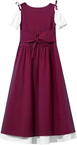 Vista 6 de dPois Vestido medieval renacentista para niños, disfraz de Halloween, cosplay, princesa de hada, camisola
