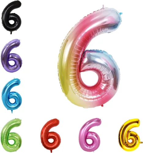 Vista 104 de Globo grande de helio con números 0-9 de 40 pulgadas para cumpleaños, bodas y fiestas (rojo, 9)