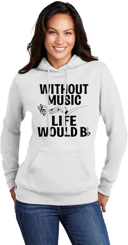 Vista 8 de Go All Out Sudadera con capucha para hombre y mujer sin música Life Would B Flat Funny Music Lovers Granate