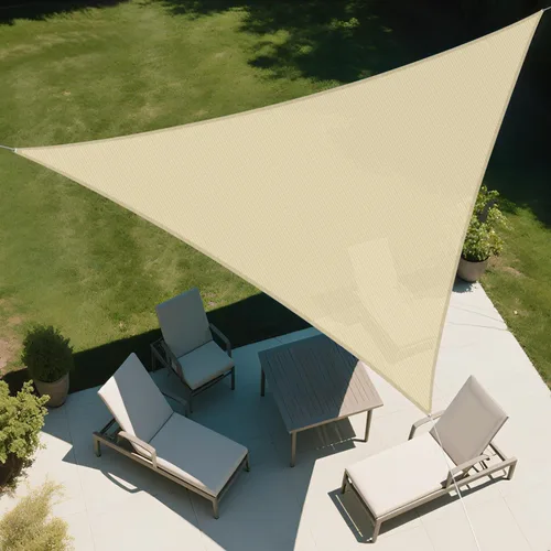 Vista 44 de SunnyRoyal Toldo parasol triangular de 8 x 8 x 8 pies con bloqueo UV, para patio, jardín, piscina (turquesa)