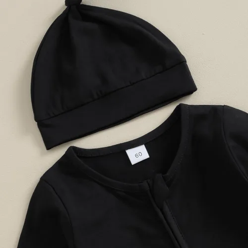 Vista 4 de KMBANGI Mameluco para bebé recién nacido, con cremallera y gorro
