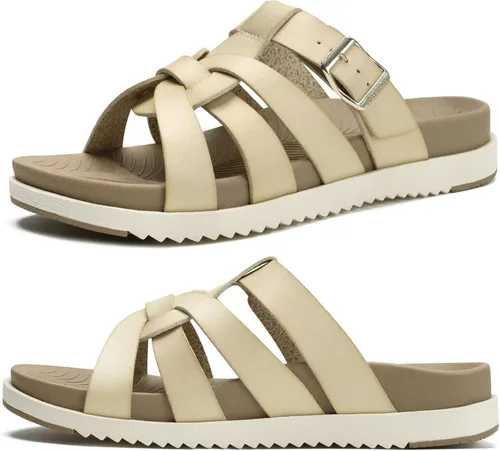 Vista 9 de KuaiLu Sandalias de gladiador para mujer con cómodo soporte de arco para verano, playa, vacaciones, caminar, viajes, pescador, toboganes, trajes