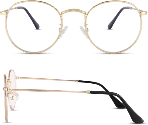 Vista 5 de Pro Acme Gafas redondas con marco de metal retro transparente sin receta
