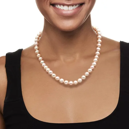 Vista 2 de Ross-Simons 8.5-9.5mm Cultured Pearl Necklace With Sterling Silver