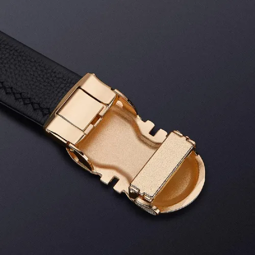 Vista 4 de VANNANBA Leather Ratchet Belts for Men Automatic Buckle with Belt Box, Gift for Men