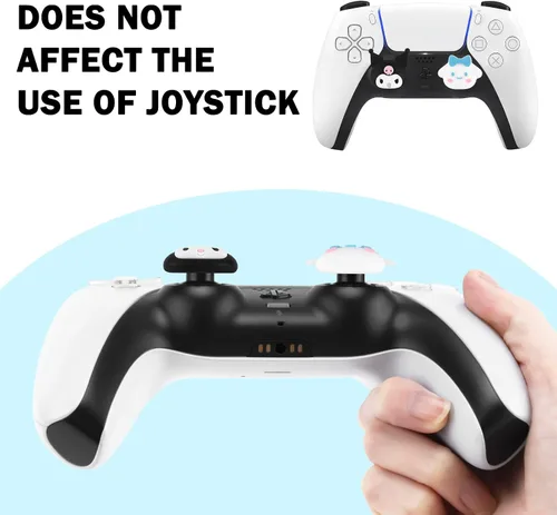 Vista 3 de DLseego Dog & Evil Rabbit - 4 tapas de agarre para el pulgar para Xbox One PS5 PlayStation4 DualSense Switch Pro Wireless Controller Deck de vapor