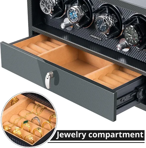 Vista 4 de Enrollador de reloj para relojes automáticos, enrollador de reloj mejorado con motor Mabuchi japonés, control de pantalla táctil LCD integrado