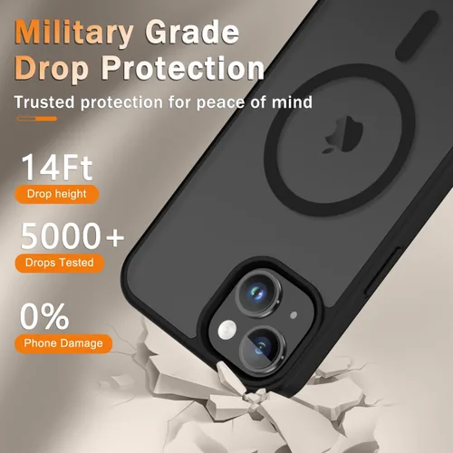 Vista 825 de Funda para Google Pixel 10 Pro XL, cubierta magnética mate, color negro Fit for MagSafe, Screen Protector included, Shockproof Military Grade