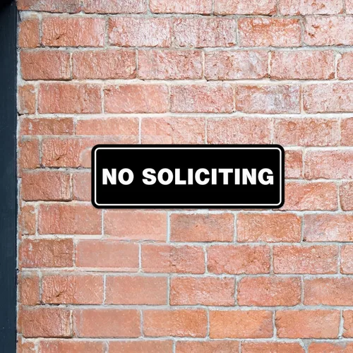 Vista 4 de Estándar No Soliciting Door/Wall Sign - Negro - Pequeño