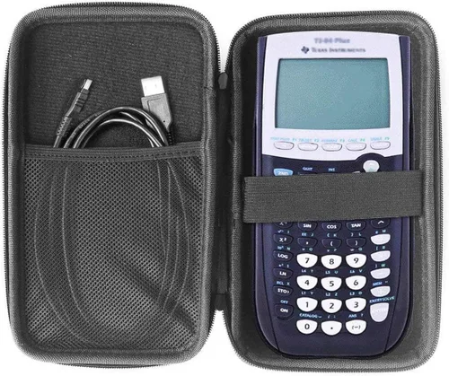 Vista 2 de Estuche rígido compatible con calculadora gráfica Texas Instruments TI 84 Plus