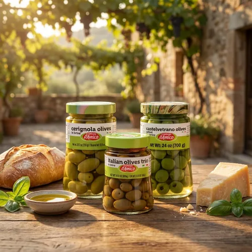 Vista 7 de FRATELLI D'AMICO Castelvetrano Aceitunas verdes sicilianas, aceitunas naturales, 24 onzas