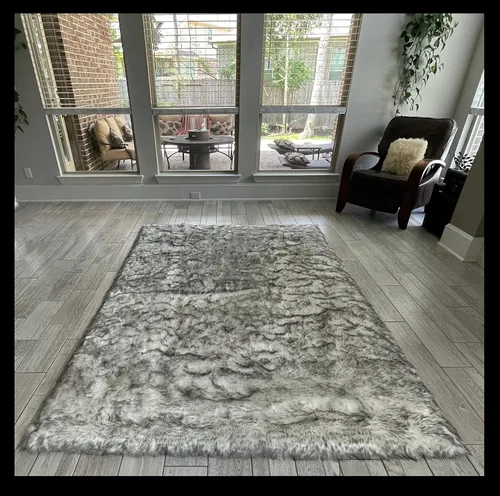 Vista 23 de LAMBZY Alfombra rectangular de piel de oveja sintética, súper suave, hipoalergénica, de felpa, lujosa alfombra de felpa sedosa para dormitorios