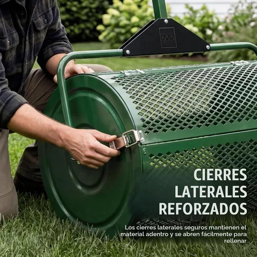 Vista 6 de Best Choice Products Esparcidor de compost, esparcidor de musgo de turba de 24 pulgadas, esparcidor de césped y suelo de acero resistente