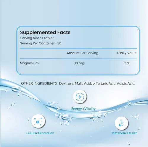 Vista 4 de H2 Tabletas de agua de hidrógeno molecular con magnesio antioxidante tableta de agua potable apoya la salud celular, combate el estrés